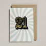 Birthday Patch Greeting Card Age Twenty One, thumbnail 1 of 2
