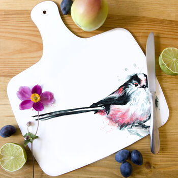 Inky Long Tailed Tit Chopping Board, 6 of 6