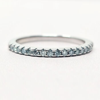 Aquamarine Moissanite Crystal Sterling Silver Ring, 2 of 5