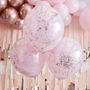Double Layered Pink And Rose Gold Confetti Balloons, thumbnail 1 of 3