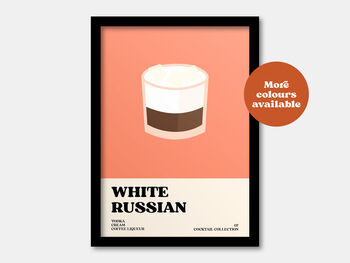 White Russian Cocktail Print, 3 of 7