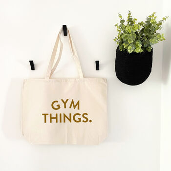 Gym Things Large Cotton Tote Bag, 3 of 4