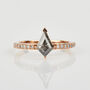 18ct Rose Gold Kite Salt And Pepper Diamond Engagement Ring, thumbnail 6 of 8