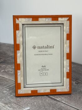 Natalini Orange Marquetry Photo Frame, Four X Six, 2 of 3