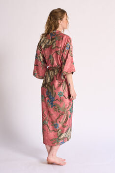 Deluxe Pink Silk Kimono Robe, 6 of 6