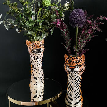 Leopard Head Ceramic Vase, 3 of 5