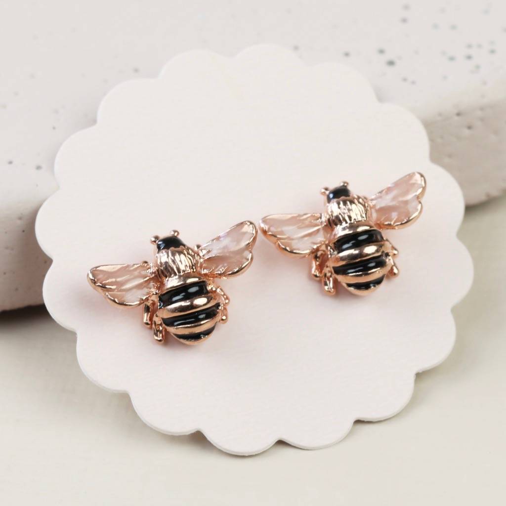 small bee stud earrings by lisa angel | notonthehighstreet.com