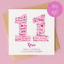 Personalised Pink Star 11th Birthday Card, thumbnail 1 of 3