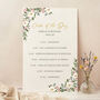 Floral Hoop Wedding Order Of The Day Sign, thumbnail 1 of 3