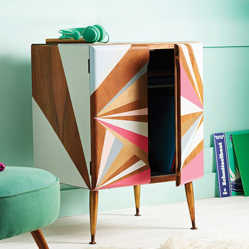 Geometric Painted Record Cabinet, 7 of 7