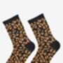 Leopard Glitter Socks In Black / Orange, thumbnail 3 of 4