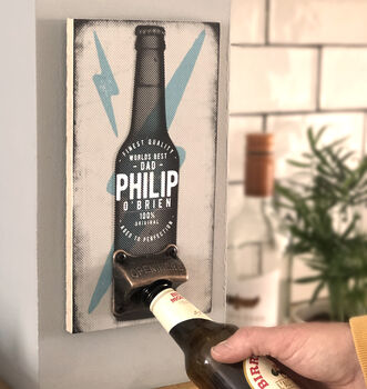 Personalised Beer Bottle Opener Wall Plaque, 2 of 7