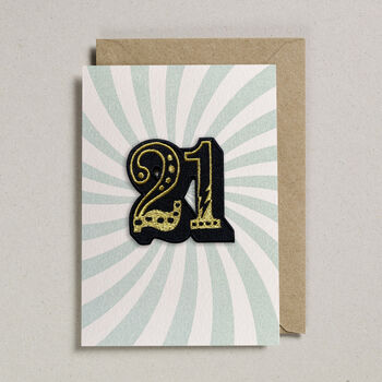 Birthday Patch Greeting Card Age Eighteen, 2 of 3