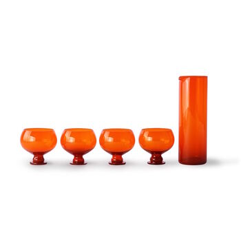 Retro Orange Set Of Four Glasses And Carafe, 2 of 2