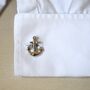 Anchor Silver Cufflinks Gift For Men 316 L Stainless Steel Nautical Accessory, thumbnail 2 of 6