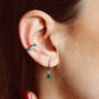 Sterling Silver Emerald Green Crystal Drop Earrings, thumbnail 1 of 9