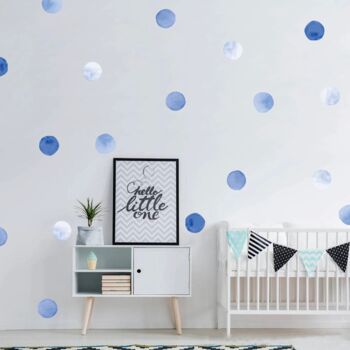 Reduced! Cute Turquoise Blue Polka Dots, Removable Vinyl Decals, 3 of 12