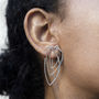 Abstract Silver Overlapping Statement Earrings, thumbnail 1 of 3