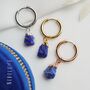 Natural Lapis Lazuli Hoop Earrings, thumbnail 2 of 10