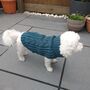 Teal Cable Knit Dog Jumper, thumbnail 3 of 4