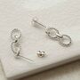 Sterling Silver Braided Chain Link Earrings, thumbnail 3 of 5
