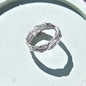 Interlocking Gold Plated Silver Wire Ring, 6 of 8