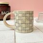 Ceramic Mug With Geometric Pencil Drawing, thumbnail 1 of 5