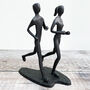 Jogging Couple Sculpture, thumbnail 4 of 4