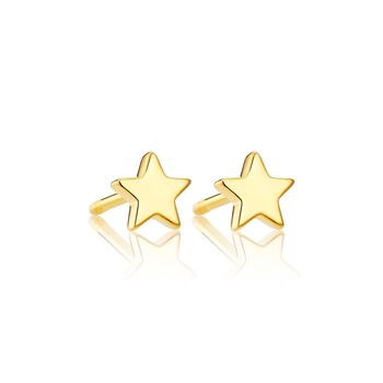 18ct Gold Plated Star Stud Earrings, 2 of 4