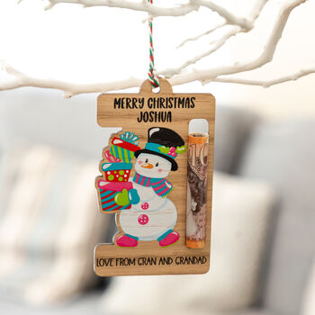 Personalised Snowman Christmas Money Gift Holder, 2 of 5