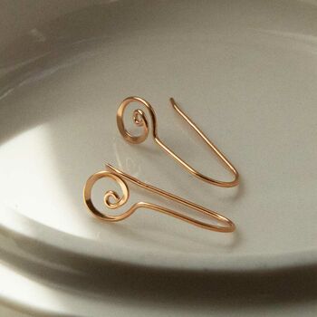 Sterling Silver Simple Spiral Dangly Earrings, 8 of 9