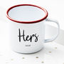 Personalised His And Hers Enamel Mugs, thumbnail 7 of 10