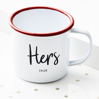 Personalised His And Hers Enamel Mugs, 7 of 10