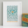 Hand Illustrated Against The Tide Print, thumbnail 1 of 5