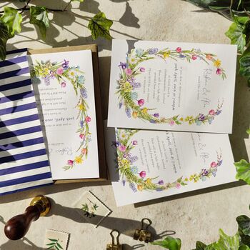 Spring Flowers Evening Invitations And Envelopes, 8 of 8