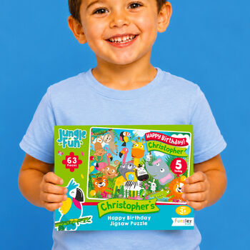 Personalised Jungle Fun Birthday Jigsaw Puzzle, 9 of 13