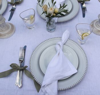 White Fringed Tablecloth, 6 of 6