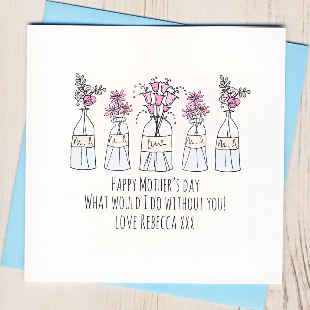 Personalised Vases Mothers Day Card By Eggbert And Daisy