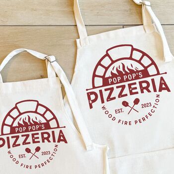 Personalised Pizza Apron Adult Child Matching, 2 of 2