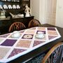 Large Table Runner, Purple Gold And Taupe, Ditsy Floral, thumbnail 7 of 8