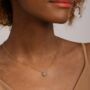 Round Rose Druzy Crystal 18k Gold Plated Necklace, thumbnail 1 of 4