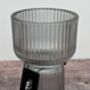 Grey Tinted Ribbed Tea Light Holder, thumbnail 1 of 3