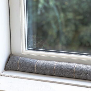 Custom Length Window Door Draught Excluder Grey Check, 6 of 6