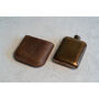 Brown Leather Cased Hip Flask 6oz In Silver / Copper, thumbnail 9 of 10