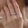 Sterling Silver Very Tiny Cz Heart Ring, thumbnail 4 of 12