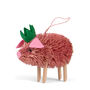 Christmas Bristle Pig Decoration, 10cm, thumbnail 2 of 2