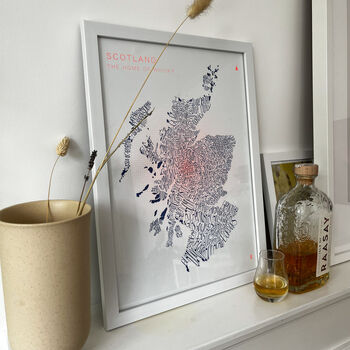 Vibrant Riso Whisky Word Map Scotland, 6 of 7
