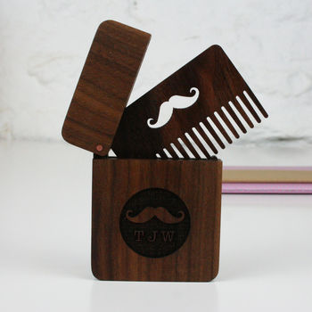 Solid Walnut And Copper Beard Moustache Comb And Box, 8 of 8