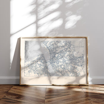 Personalised Map Print With Gold Leaf, 3 of 8