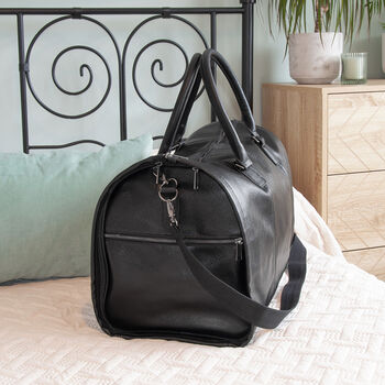 Monogrammed Leather Business Garment Bag, 3 of 5